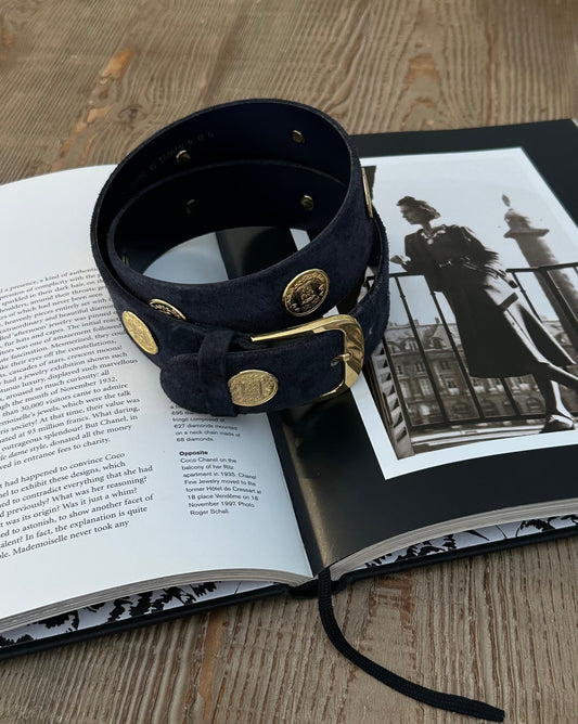 Navy Suede Belt