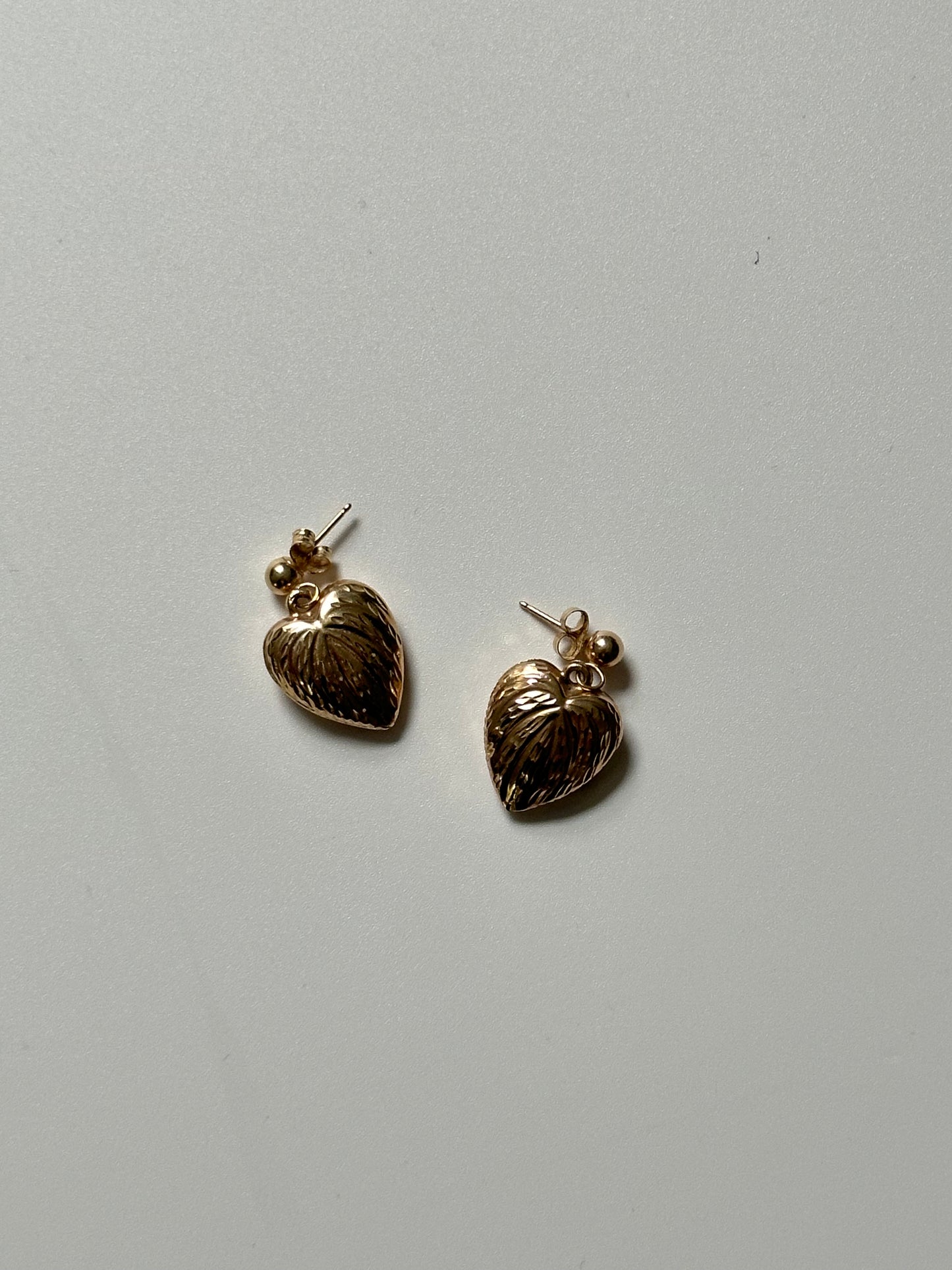 14k Puff Heart Earrings