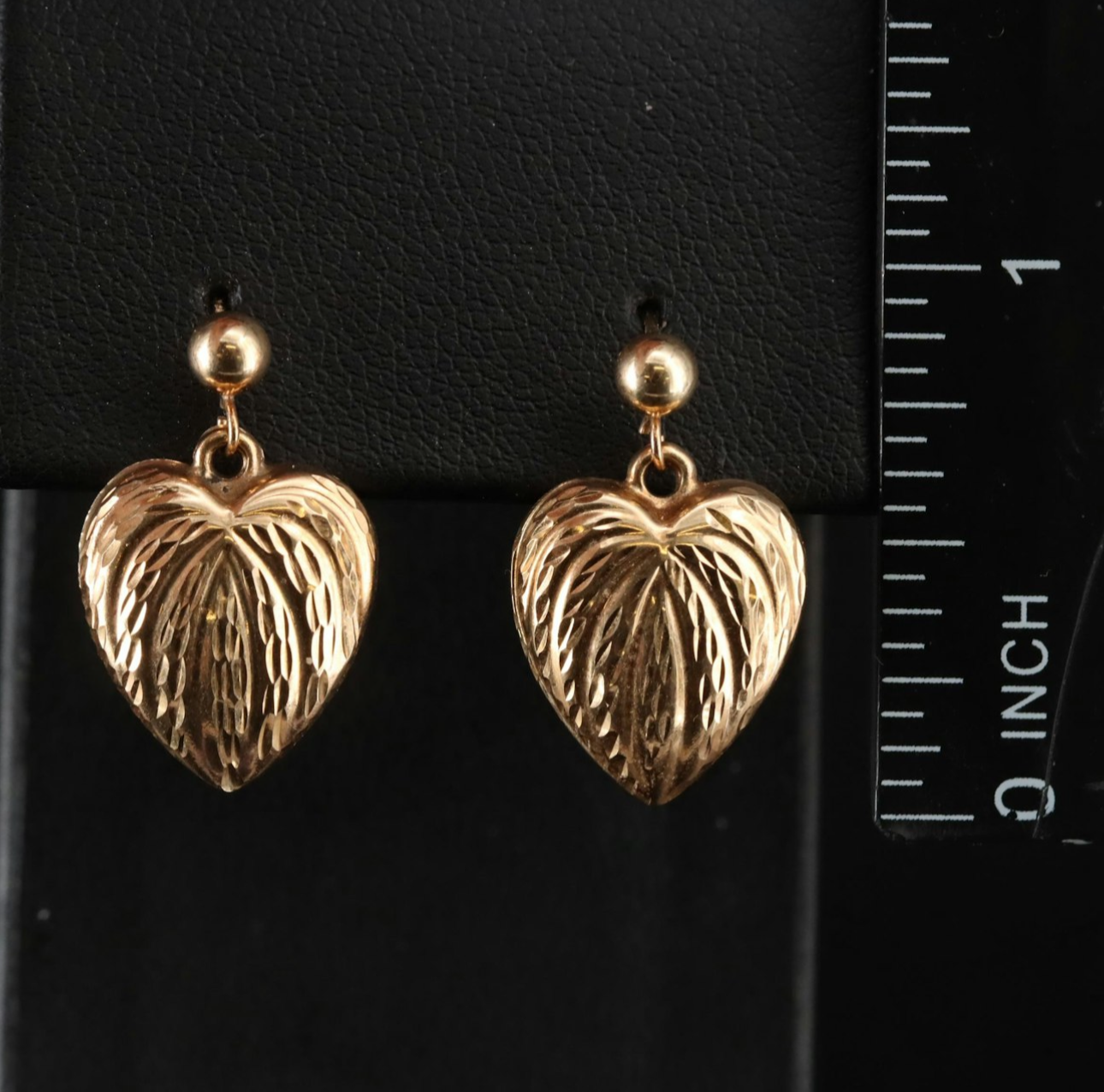 14k Puff Heart Earrings